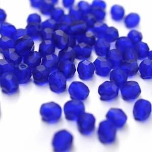 50 Cobol Kobaltblau böhmische Perlen 4mm, tschechische feuerpolierte facettierte Glasperlen DIY Glasschliff Bild 3