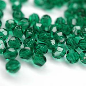 50 Dark Emerald böhmische Perlen 4mm, tschechische feuerpolierte facettierte Glasperlen DIY Glasschliff Bild 2