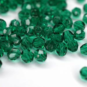 50 Dark Emerald böhmische Perlen 4mm, tschechische feuerpolierte facettierte Glasperlen DIY Glasschliff Bild 4