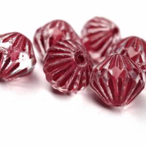 6 9mm Crystal Dark Coral böhmische Perlen, Bicone tschechische Glasperlen DIY Bild 2