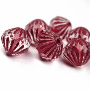 6 9mm Crystal Dark Coral böhmische Perlen, Bicone tschechische Glasperlen DIY Bild 3
