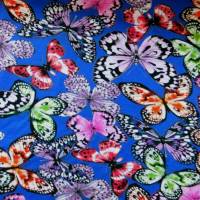 Jersey  Stoff  Kinderstoff  Schmetterlinge  Blau Bild 1