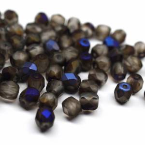 50   Crystal Azuro Full Matted böhmische Perlen 4mm, tschechische feuerpolierte facettierte Glasperlen DIY Glasschliff 4 Bild 1
