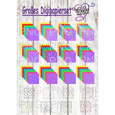 Großes Digipapierset "Schule", PNG