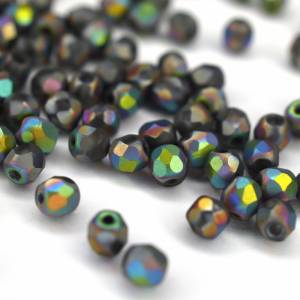 50 Crystal Full Vitrail Matted böhmische Perlen 3mm, tschechische feuerpolierte facettierte Glasperlen DIY Glasschliff Bild 1