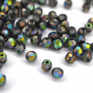 50 Crystal Full Vitrail Matted böhmische Perlen 3mm, tschechische feuerpolierte facettierte Glasperlen DIY Glasschliff Bild 2