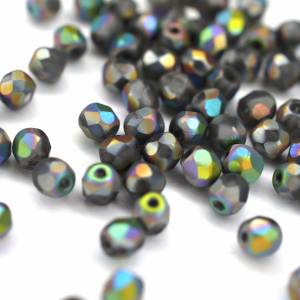 50 Crystal Full Vitrail Matted böhmische Perlen 3mm, tschechische feuerpolierte facettierte Glasperlen DIY Glasschliff Bild 3