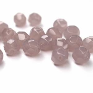20 Milky Medium Amethyst böhmische Perlen 6mm, tschechische feuerpolierte facettierte Glasperlen DIY Glasschliff Bild 1