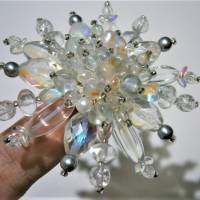 Pusteblume 75 mm großer Ring Kristallglas funkelnd Perlen weiß crazy verstellbar Bild 7