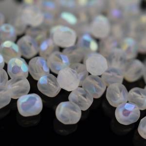 50 Crystal Full AB Matted böhmische Perlen 4mm, tschechische feuerpolierte facettierte Glasperlen DIY Glasschliff Bild 1