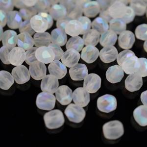 50 Crystal Full AB Matted böhmische Perlen 4mm, tschechische feuerpolierte facettierte Glasperlen DIY Glasschliff Bild 3
