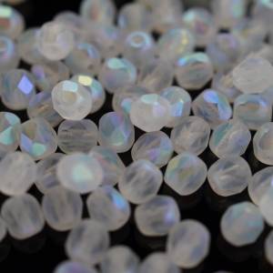 50 Crystal Full AB Matted böhmische Perlen 4mm, tschechische feuerpolierte facettierte Glasperlen DIY Glasschliff Bild 4
