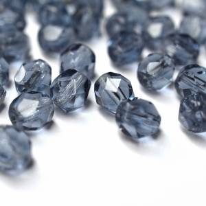 20 Montana böhmische Perlen 6mm, tschechische feuerpolierte facettierte Glasperlen DIY Glasschliff Bild 1