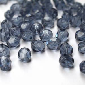20 Montana böhmische Perlen 6mm, tschechische feuerpolierte facettierte Glasperlen DIY Glasschliff Bild 2