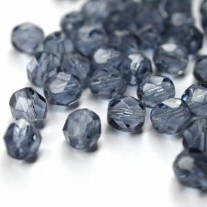 20 Montana böhmische Perlen 6mm, tschechische feuerpolierte facettierte Glasperlen DIY Glasschliff Bild 3