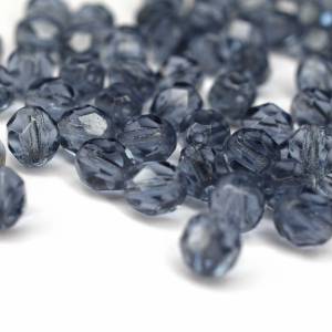 20 Montana böhmische Perlen 6mm, tschechische feuerpolierte facettierte Glasperlen DIY Glasschliff Bild 5