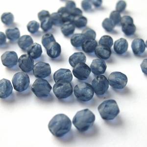 50   Matte Montana Blue böhmische Perlen 4mm, tschechische feuerpolierte facettierte Glasperlen DIY Glasschliff Bild 1