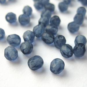 50   Matte Montana Blue böhmische Perlen 4mm, tschechische feuerpolierte facettierte Glasperlen DIY Glasschliff Bild 2
