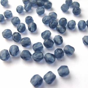 50   Matte Montana Blue böhmische Perlen 4mm, tschechische feuerpolierte facettierte Glasperlen DIY Glasschliff Bild 4
