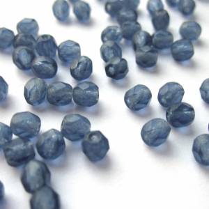 50   Matte Montana Blue böhmische Perlen 4mm, tschechische feuerpolierte facettierte Glasperlen DIY Glasschliff Bild 5