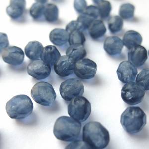 50   Matte Montana Blue böhmische Perlen 4mm, tschechische feuerpolierte facettierte Glasperlen DIY Glasschliff Bild 6