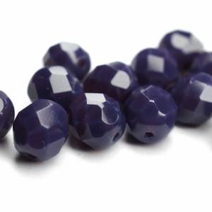 10 Dark Milky Amethyst böhmische Perlen 8mm, tschechische feuerpolierte facettierte Glasperlen DIY Glasschliff Bild 1