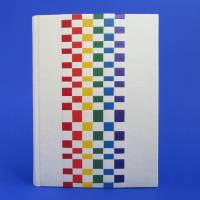 Notizbuch A5, gewebt, perle metallic Regenbogen-bunt, Hardcover, handgefertigt 150 Blatt, UNIKAT Bild 3