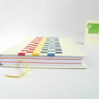 Notizbuch A5, gewebt, perle metallic Regenbogen-bunt, Hardcover, handgefertigt 150 Blatt, UNIKAT Bild 4