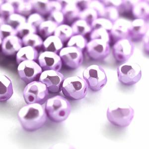 50 Alabaster Pastell Light Rose böhmische Perlen 4mm, tschechische feuerpolierte facettierte Glasperlen DIY Glasschliff Bild 4