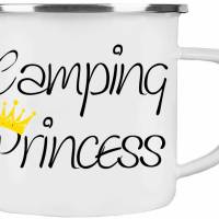Camping-Emaille-Tasse CAMPING PRINCESS ┊tolle Geschenkidee für Camper Bild 1