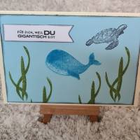 Geburtstagskarte - Für Dich,weil Du Gigantisch bist - Wal - Schildkröte Bild 1
