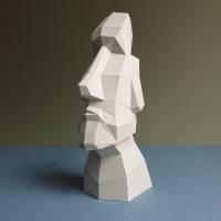 Osterinsel Moai Statuen, Papierbausatz von Paperwolf für 3 Rapa Nui Figuren Bild 3