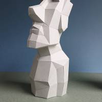 Osterinsel Moai Statuen, Papierbausatz von Paperwolf für 3 Rapa Nui Figuren Bild 5