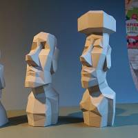 Osterinsel Moai Statuen, Papierbausatz von Paperwolf für 3 Rapa Nui Figuren Bild 6