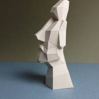 Osterinsel Moai Statuen, Papierbausatz von Paperwolf für 3 Rapa Nui Figuren Bild 7