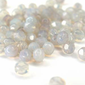 20 Milky Amethyst böhmische Perlen 6mm, tschechische feuerpolierte facettierte Glasperlen DIY Glasschliff Bild 3