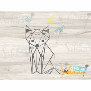 Plotter SVG DXF cooler geometrischer Fuchs Digistamp Plotterdatei Bügelbild plottern