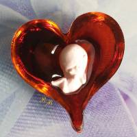 Kettenanhänger Herz mit Baby (Fötus) Inlay Bild 6