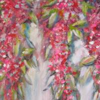 BLÜTENPRACHT - abstraktes Acrylbild in fröhlichen Sommerfarben 60cmx60cm auf Leinwand Bild 3