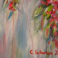 BLÜTENPRACHT - abstraktes Acrylbild in fröhlichen Sommerfarben 60cmx60cm auf Leinwand Bild 4