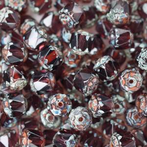 10 Amethyst Picasso Barock Böhmische Perlen 6mm, tschechische feuerpolierte facettierte Glasperlen DIY Glasschliff Bild 3