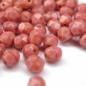 20 Carnation Pink Coral böhmische Perlen 6mm, tschechische feuerpolierte facettierte Glasperlen DIY Glasschliff Bild 1