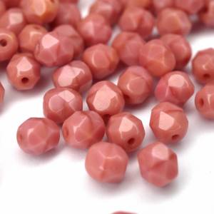 20 Carnation Pink Coral böhmische Perlen 6mm, tschechische feuerpolierte facettierte Glasperlen DIY Glasschliff Bild 2
