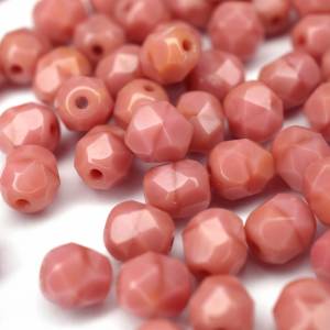 20 Carnation Pink Coral böhmische Perlen 6mm, tschechische feuerpolierte facettierte Glasperlen DIY Glasschliff Bild 3