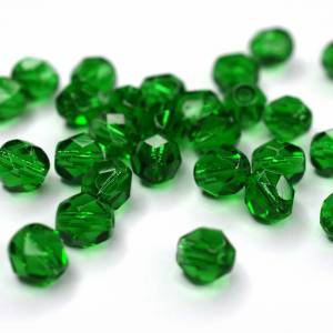 20 Dark Green böhmische Perlen 6mm, tschechische feuerpolierte facettierte Glasperlen DIY Glasschliff Bild 1