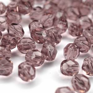 20 Medium Amethyst böhmische Perlen 6mm, tschechische feuerpolierte facettierte Glasperlen DIY Glasschliff Bild 2