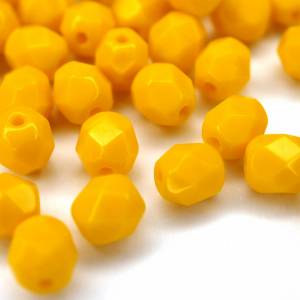 20 Sunflower Yellow böhmische Perlen 6mm, tschechische feuerpolierte facettierte Glasperlen DIY Glasschliff Bild 1