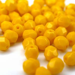 20 Sunflower Yellow böhmische Perlen 6mm, tschechische feuerpolierte facettierte Glasperlen DIY Glasschliff Bild 2