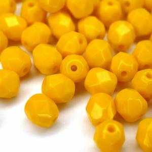 20 Sunflower Yellow böhmische Perlen 6mm, tschechische feuerpolierte facettierte Glasperlen DIY Glasschliff Bild 3