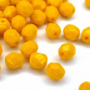 20 Sunflower Yellow böhmische Perlen 6mm, tschechische feuerpolierte facettierte Glasperlen DIY Glasschliff Bild 5